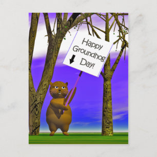 Groundhog Greeting Postcard