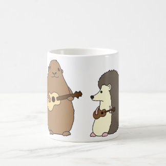 Groundhog, hérisson, et tasse d'ukulélés