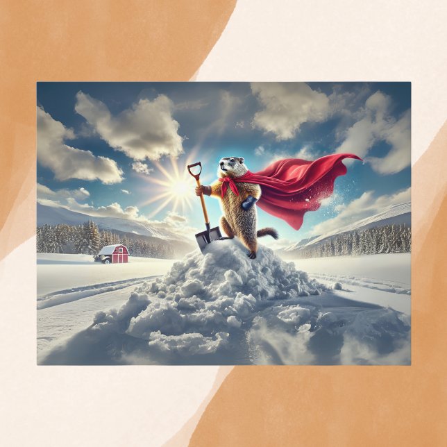 Groundhog Hero of Winter Postcard (Creator Uploaded)