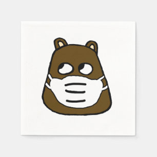 Groundhog in Face Mask Napkin