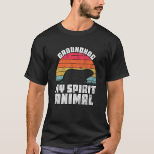 Groundhog Is My Spirit Animal Retro Groundhog Day T-Shirt