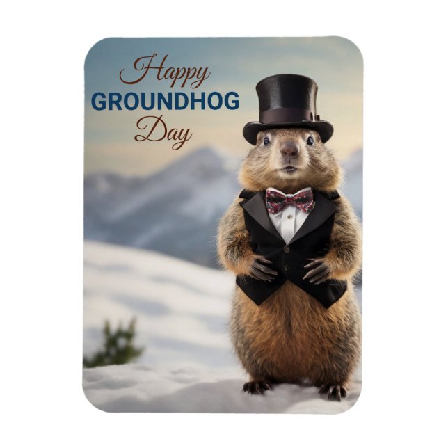 Groundhog  magnet (Vertical)