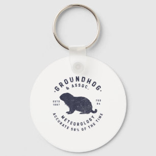 Groundhog Meteorology Est 1887 Men Women Woodchuck Keychain