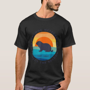 Groundhog Meteorology Est 1887 Respect Shadow Retr T-Shirt