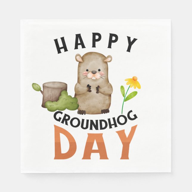 Groundhog  napkin (Front)