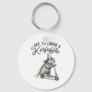 Groundhog On Scooter Mental Health Off To Cause A  Keychain