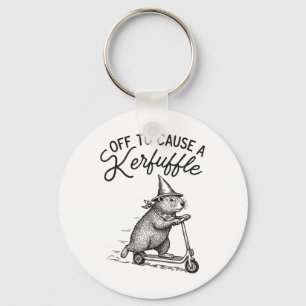 Groundhog On Scooter Mental Health Off To Cause A Keychain