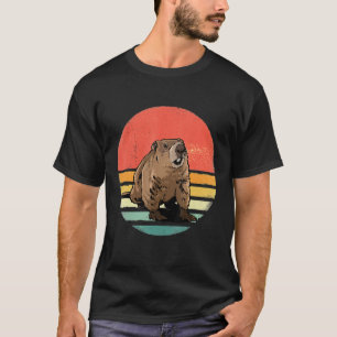 Groundhog Retro Funny Woodchuck Groundhog Day 1 T-Shirt
