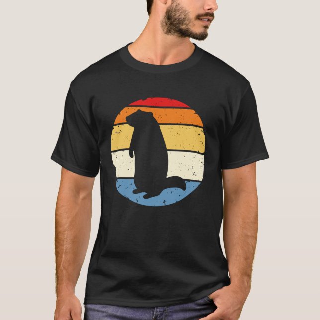 Groundhog Retro Funny Woodchuck Groundhog Day Pull T-Shirt (Front)