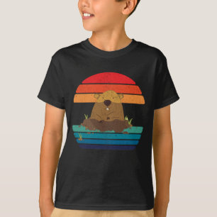 Groundhog Retro Woodchuck Groundhog Day T-Shirt
