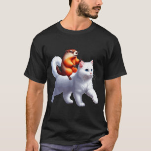 Groundhog Riding Cat Costume Family Kids Toddler T-Shirt