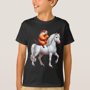 Groundhog Riding Horse Costume Family Kids Toddler T-Shirt