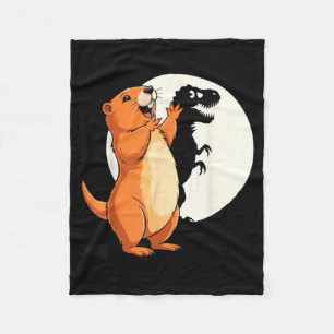 Groundhog Shadow Dinosaur Funny Puppet Happy Groun Fleece Blanket