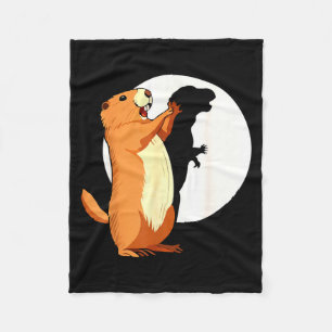 Groundhog Shadow Dinosaur Funny Puppet Happy Groun Fleece Blanket