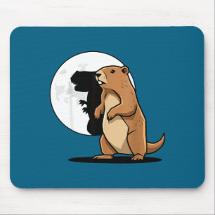 Groundhog Shadow Dinosaur Puppet Happy Groundhog D Mouse Pad