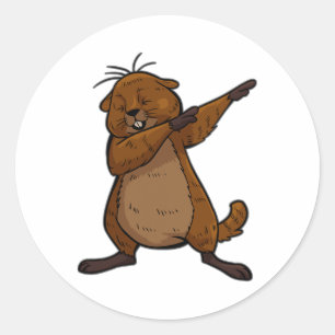 Groundhog Shirt Funny Dab Dance Christmas T Shirt  Classic Round Sticker
