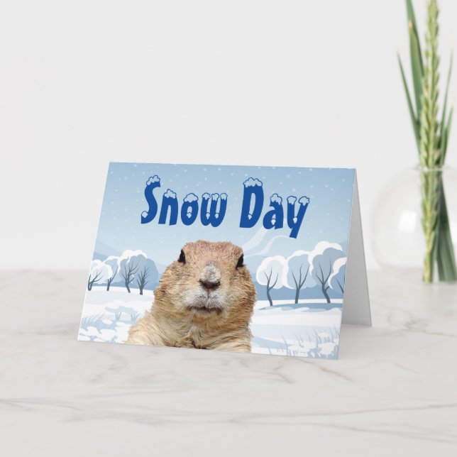 Groundhog Snow Day Card (Front)
