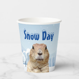 Groundhog Snow Day Paper Cups