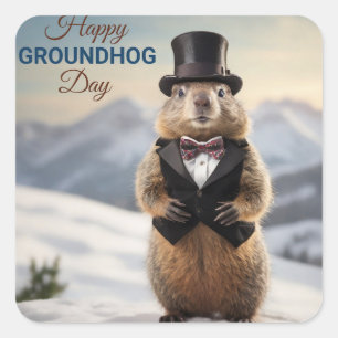 Groundhog  square sticker