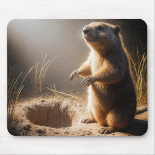 Groundhog Standing In Sunlight Mouse Pad