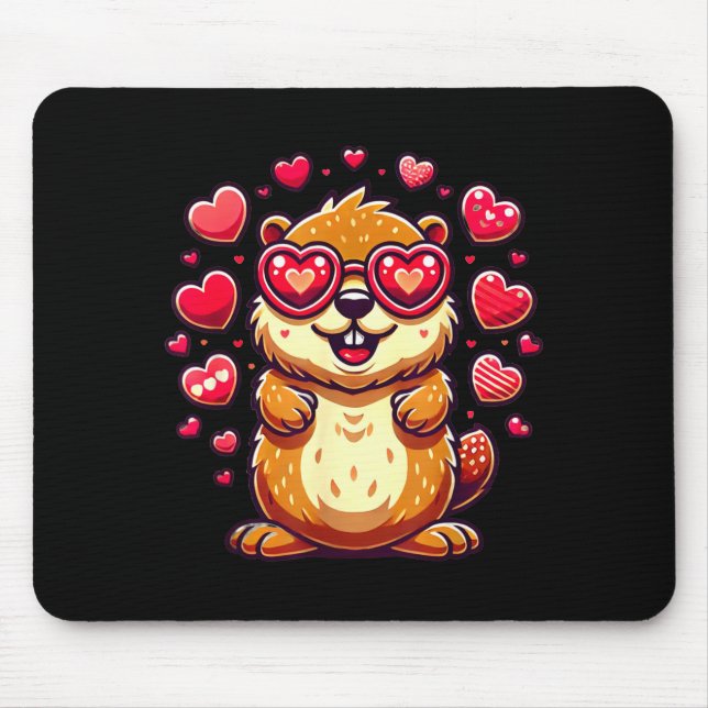 Groundhog Valentines Day Animal Lovers _4  Mouse Pad (Front)