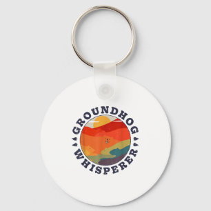Groundhog Whisperer Retro Vintage Woodchuck Animal Keychain