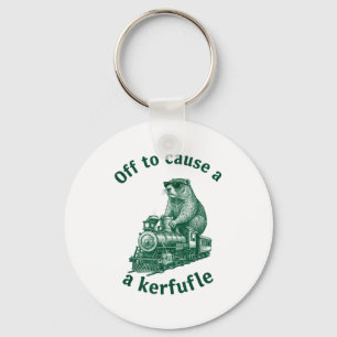 Groundhog Woodchuck Steam Train Off To Cause A Ker Keychain