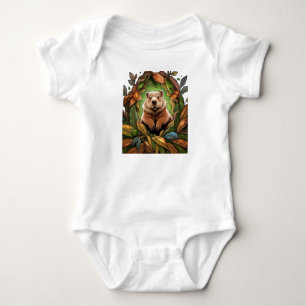 Groundhog Woodchuck With Mayflower Massachusetts Baby Bodysuit