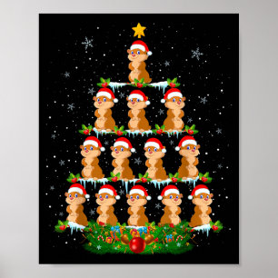 Groundhogs Christmas Tree Funny Xmas Lover Poster