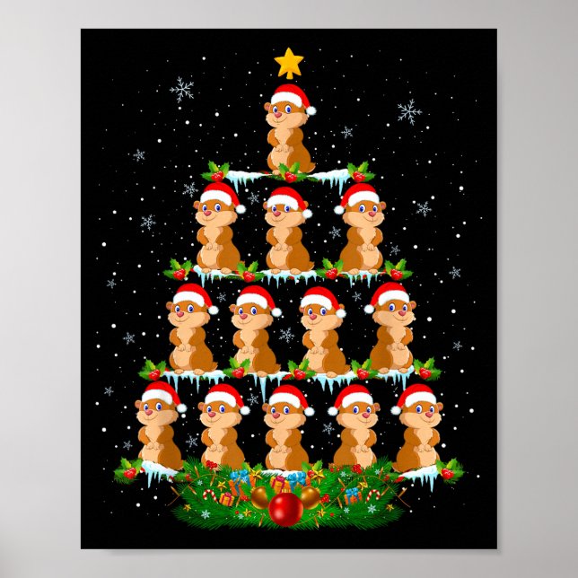 Groundhogs Christmas Tree Funny Xmas Lover  Poster (Front)