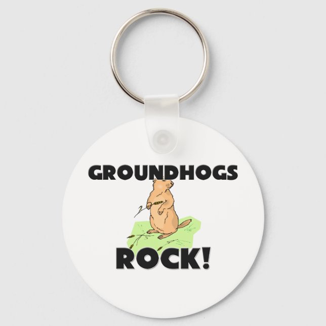 Groundhogs Rock Keychain (Front)