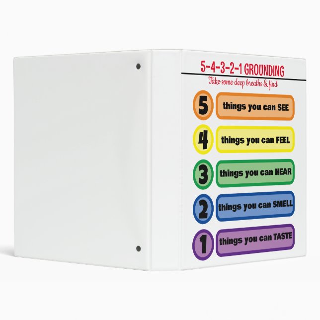Grounding Technique for Anxiety/Stress 5 Senses  Binder (Background)
