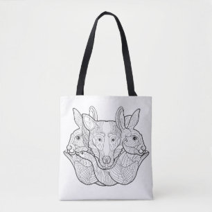 Group Animal Doodle 2 Tote Bag