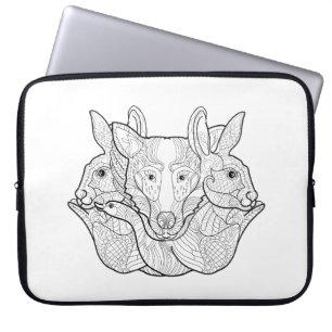 Group Animal Doodle Laptop Sleeve