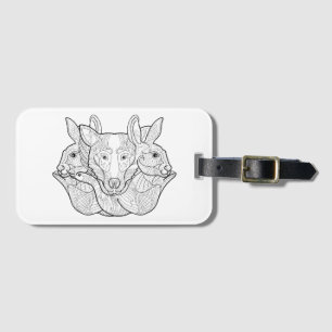 Group Animal Doodle Luggage Tag