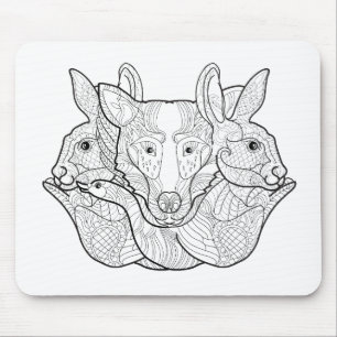 Group Animal Doodle Mouse Pad