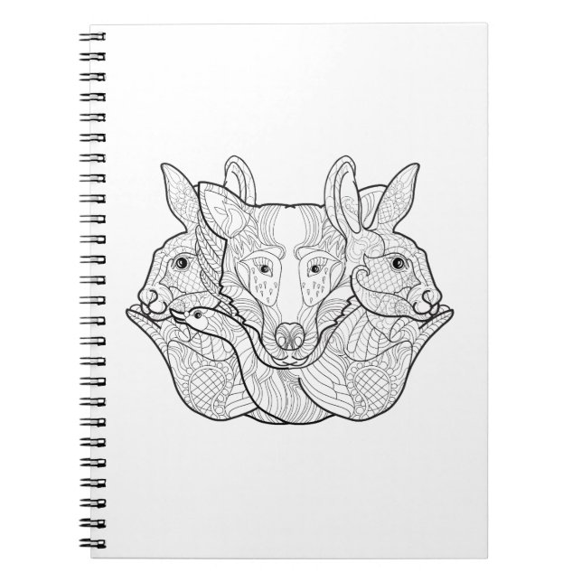 Group Animal Doodle Notebook (Front)