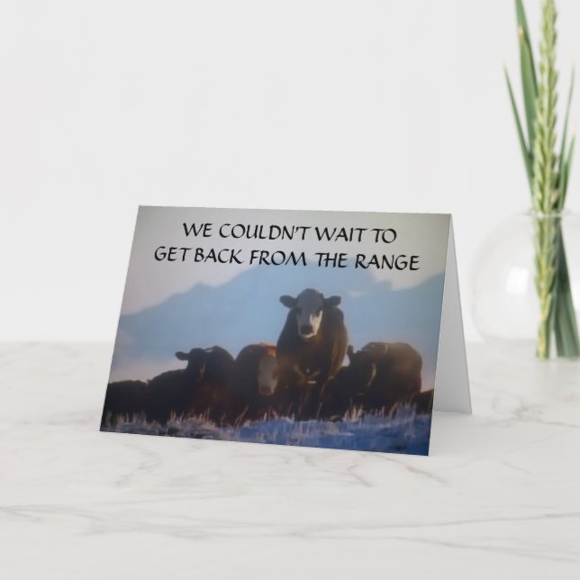 "GROUP BIRTHDAY - MOOING WISHES TO YOU" CARD (Front)