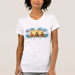 Group Blue Palm Tree Graphic T-Shirt