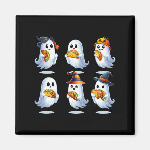 Group Boo Ghosts Eating Tacos Halloween Food Lover Magnet