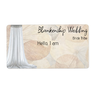 Group Gathering Floral Border Label Name Tag