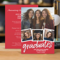 Group Graduation Party - 4 Photos Red