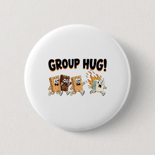 Group Hug Marshmallow Smore Funny Camping Family  2 Inch Round Button