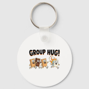 Group Hug Marshmallow Smore Funny Camping Family  Keychain