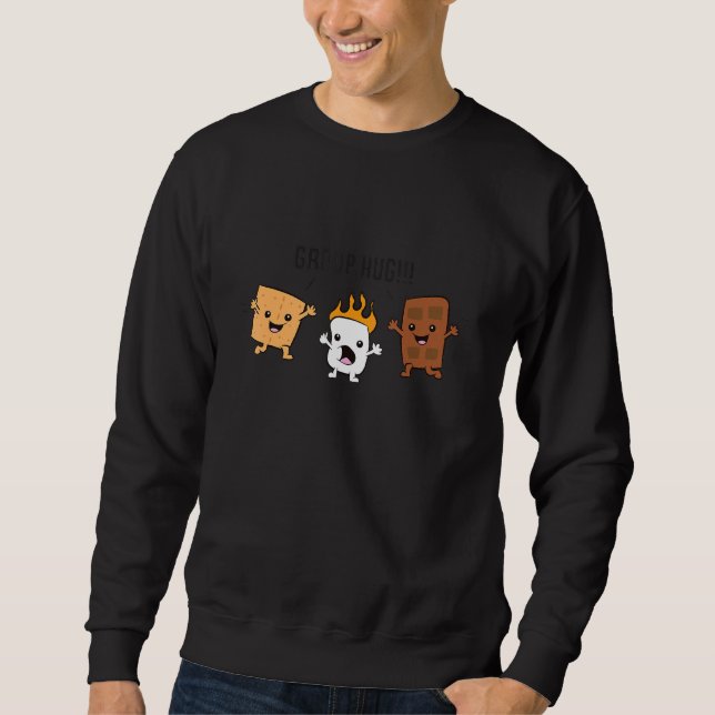 Group Hug S'mores Campfire Marshmallow Chocolate S Sweatshirt (Front)
