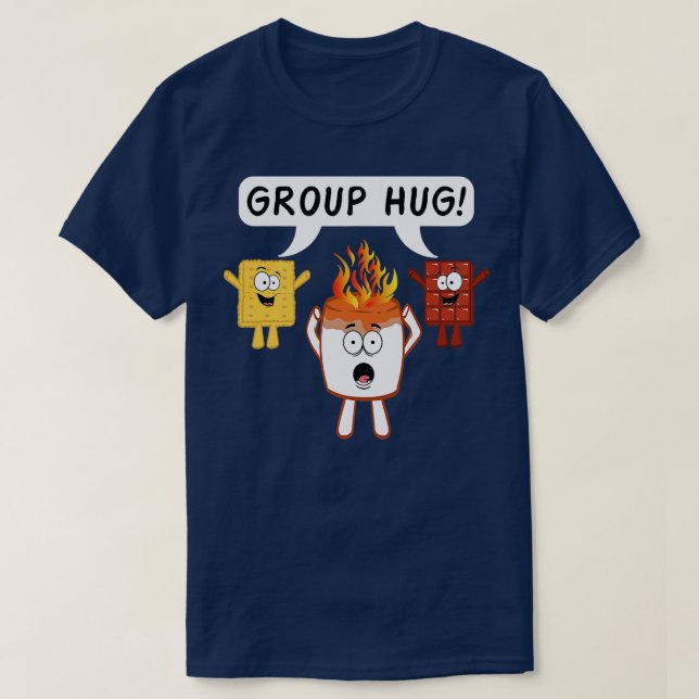 Group Hug Smores Camping Bonefire Chocolate Marshm T-Shirt (Design Front)