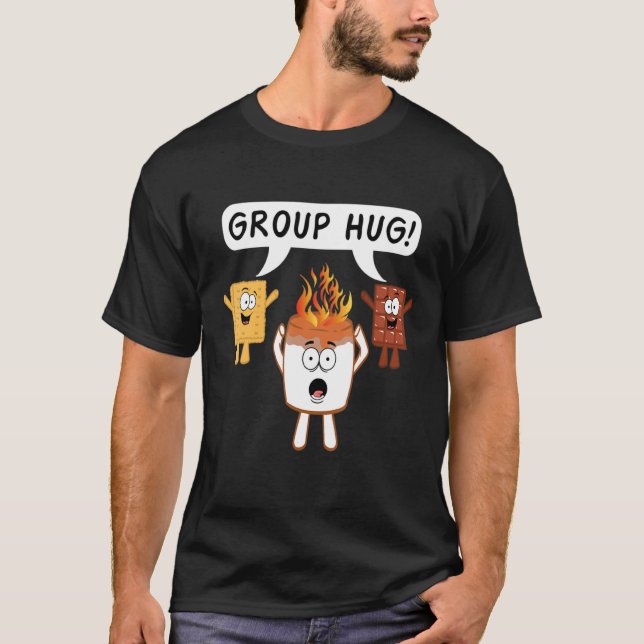 Group Hug  Smores Chocolate Marshmallow Camping T-Shirt (Front)