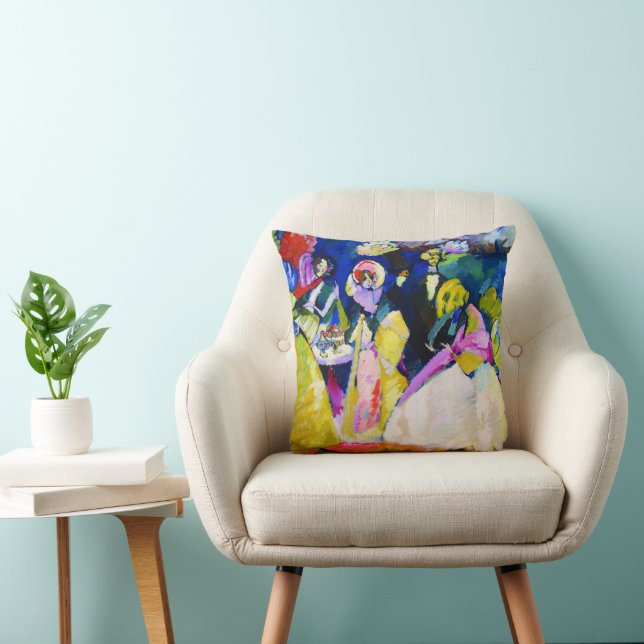 Group in Crinolines by Wassily Kandinsky Throw Pillow (Chair)