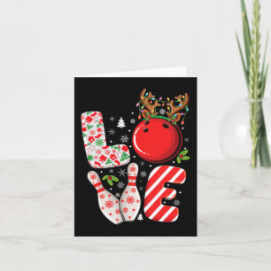Group matching xmas Bowling ball and pins Christma Card