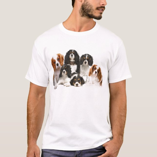 Group of Cavalier King Charles Spaniels T-Shirt (Front)